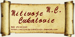 Milivoje Čukalović vizit kartica